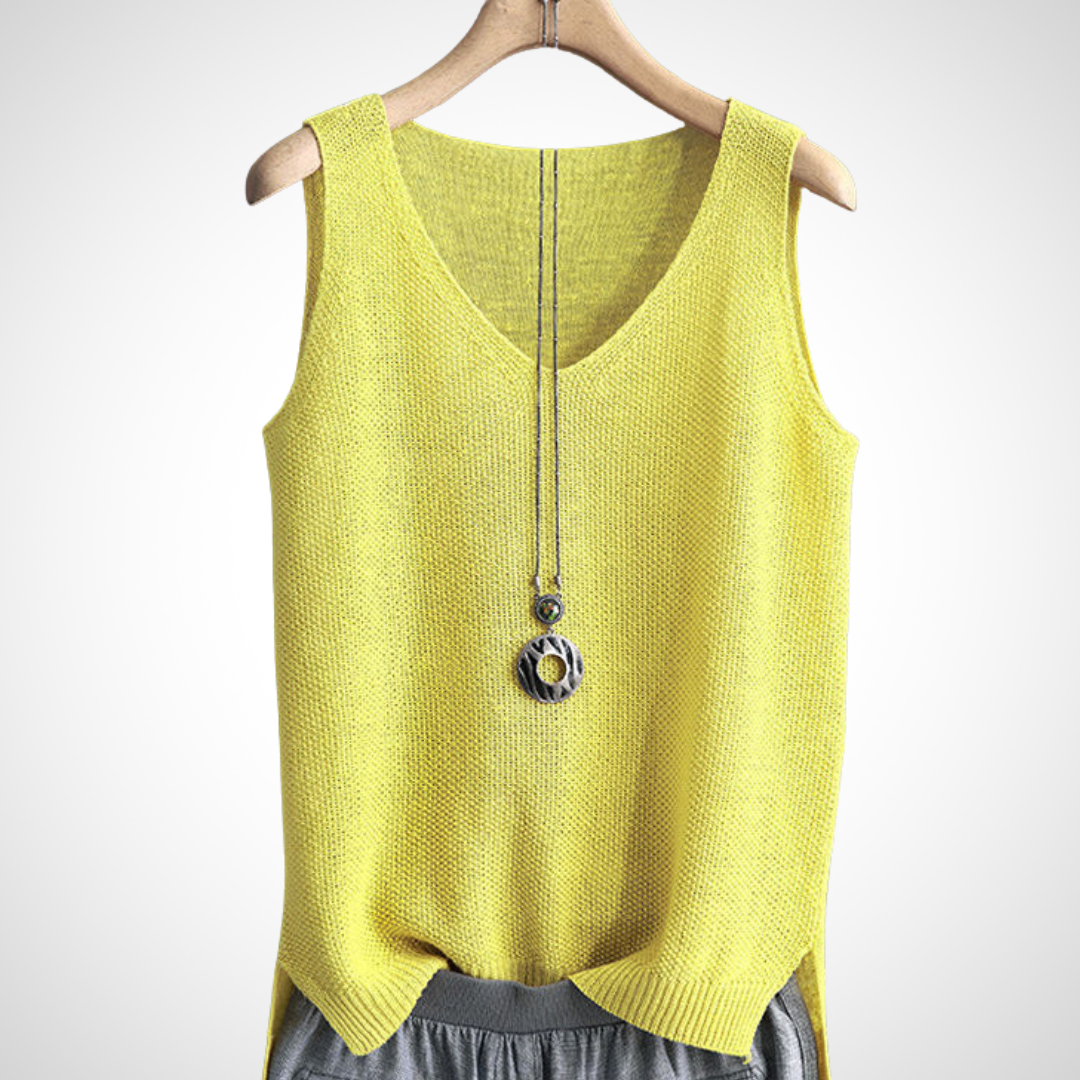 Blusa “Liz” cuello V sin mangas - Imagen 3