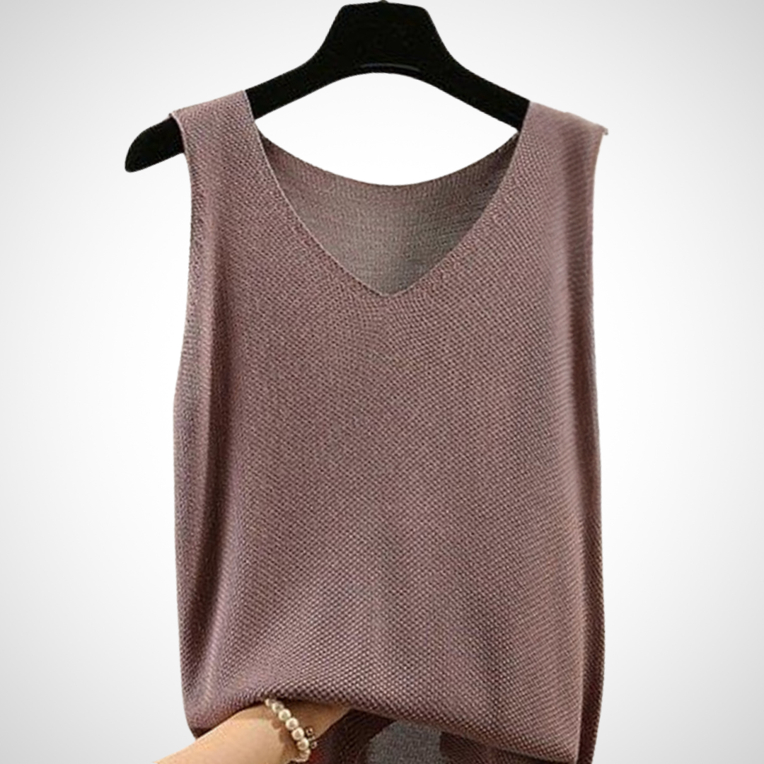 Blusa “Liz” cuello V sin mangas - Imagen 6