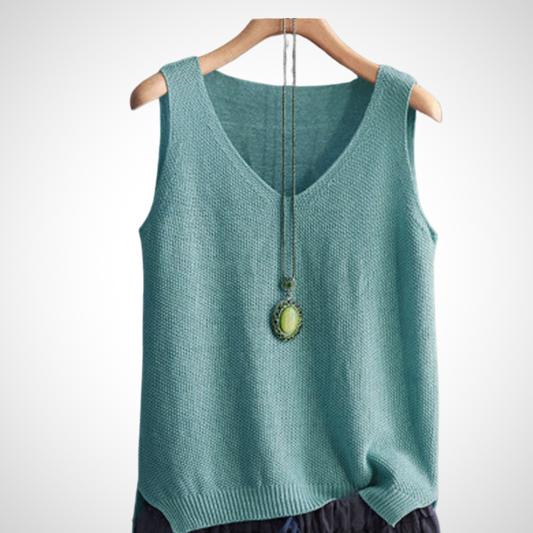 Blusa “Liz” cuello V sin mangas - Imagen 5