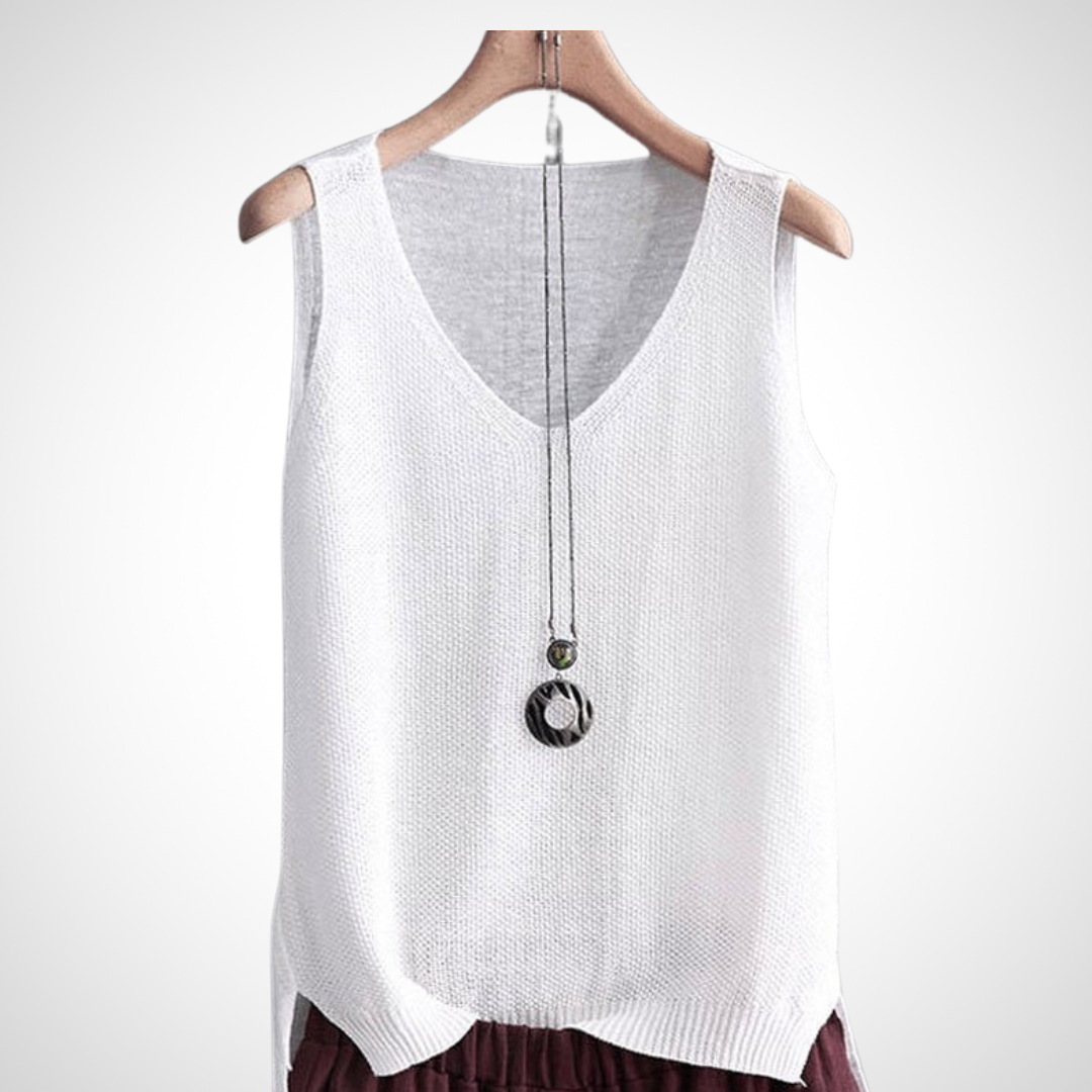 Blusa “Liz” cuello V sin mangas - Imagen 4