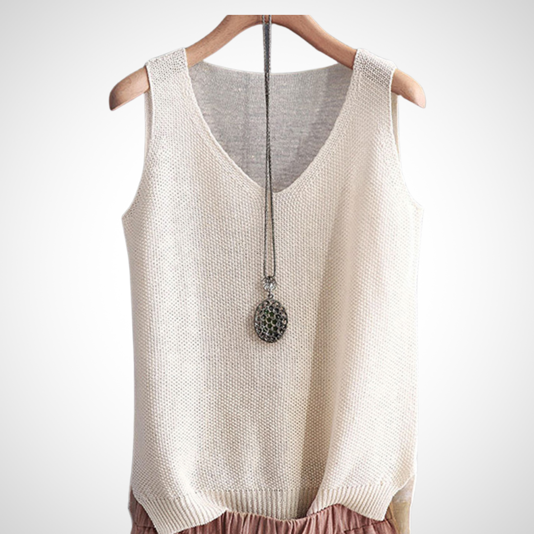 Blusa “Liz” cuello V sin mangas - Imagen 2