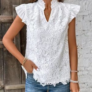 Blusa “Alba” de Encaje Romántico