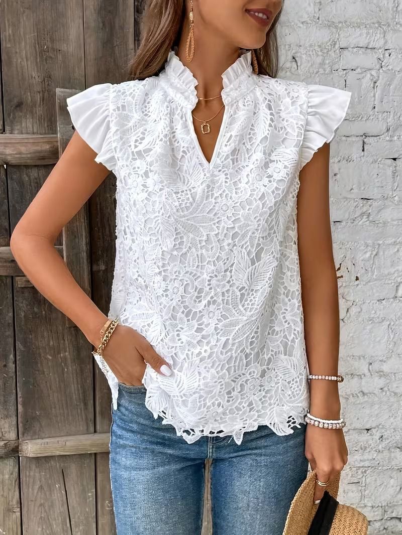 Blusa “Alba” de Encaje Romántico