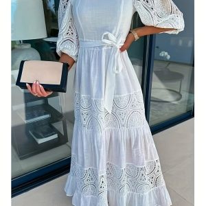 Maxivestido Imperial de Encaje