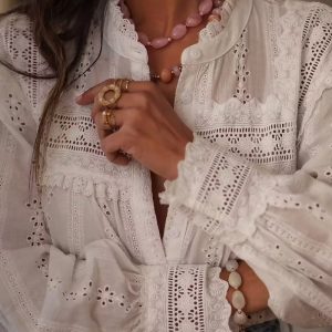 Blusa bordado floral y encaje "Claire"