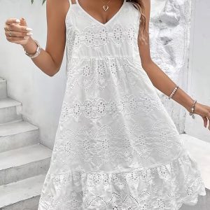 Vestido Bordado Calado Brisa