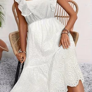 Vestido Blanco Floralia tirantes de olan
