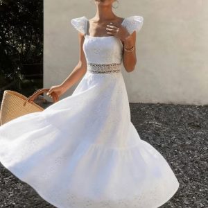 Vestido Margo Bordado Cintura Encaje